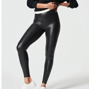 NEW Spanx Black Faux Leather Pants Leggings Women's Small